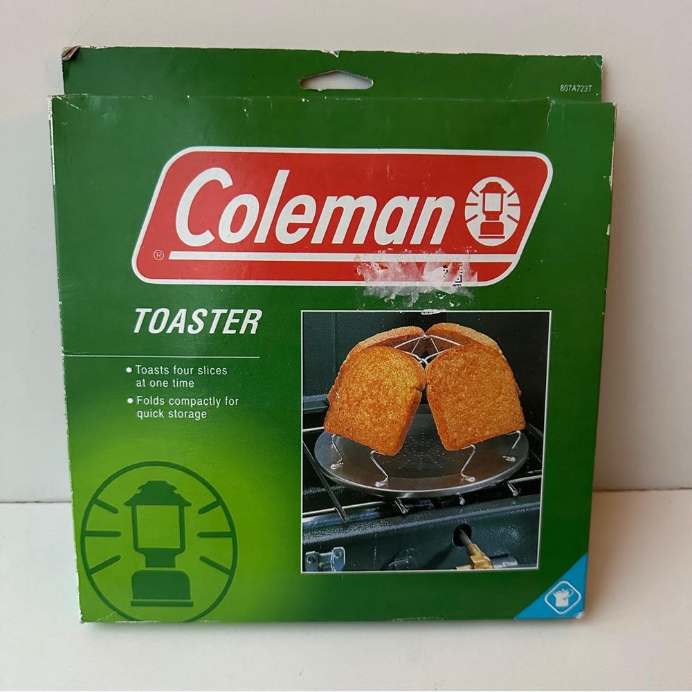 Coleman Toaster Camping 4 Slice Foldable Stovetop Grill Steel, New Open Box